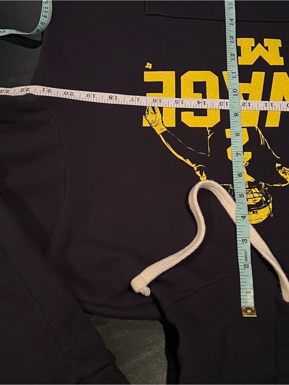 Michigan Wolverines Men’s Navy 'Be Savage' Hoodie - Yellow Print - Picture 6 of 8